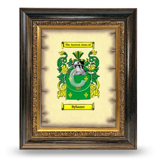 Byhame Coat of Arms Framed - Heirloom