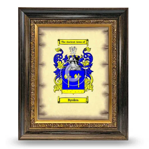 Byrden Coat of Arms Framed - Heirloom