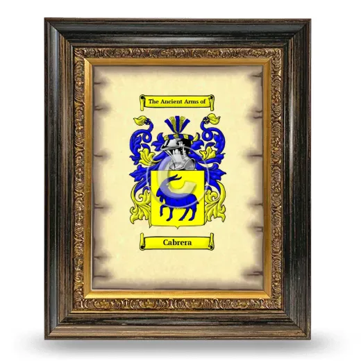 Cabrera Coat of Arms Framed - Heirloom