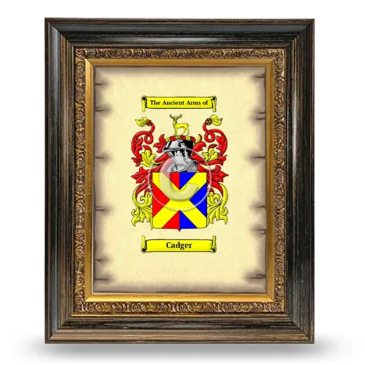 Cadger Coat of Arms Framed - Heirloom
