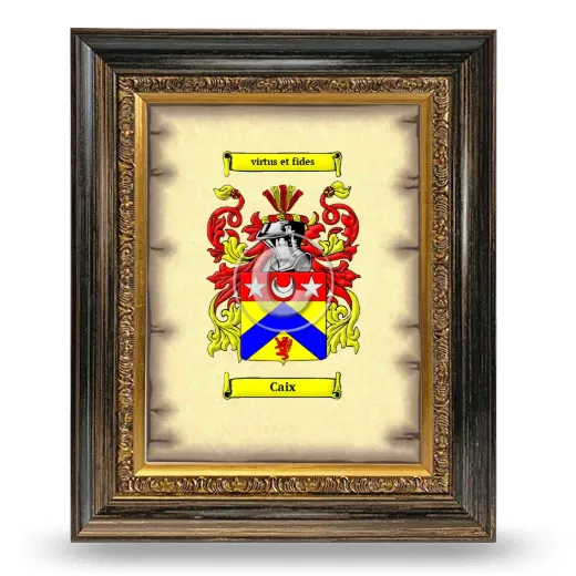 Caix Coat of Arms Framed - Heirloom