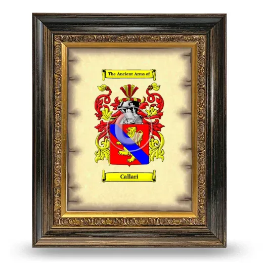 Callari Coat of Arms Framed - Heirloom