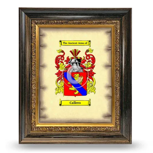 Callero Coat of Arms Framed - Heirloom