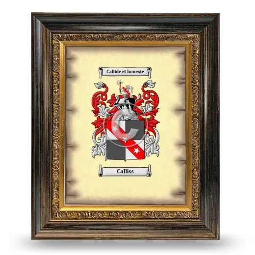 Calliss Coat of Arms Framed - Heirloom