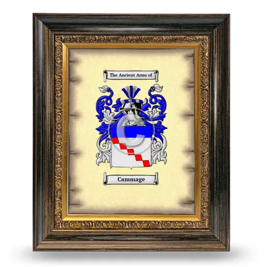 Cammage Coat of Arms Framed - Heirloom