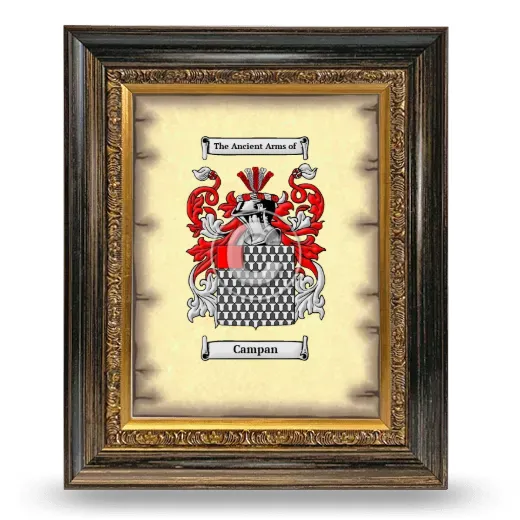Campan Coat of Arms Framed - Heirloom