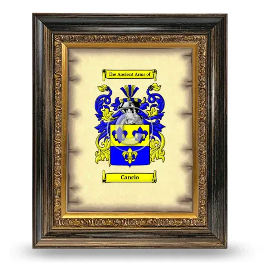 Cancio Coat of Arms Framed - Heirloom