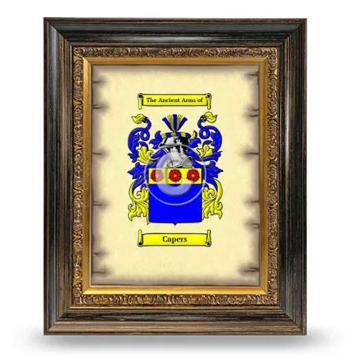 Capers Coat of Arms Framed - Heirloom