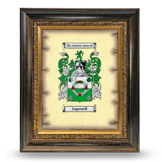 Capewell Coat of Arms Framed - Heirloom