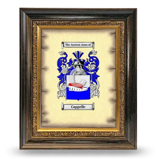 Cappelle Coat of Arms Framed - Heirloom