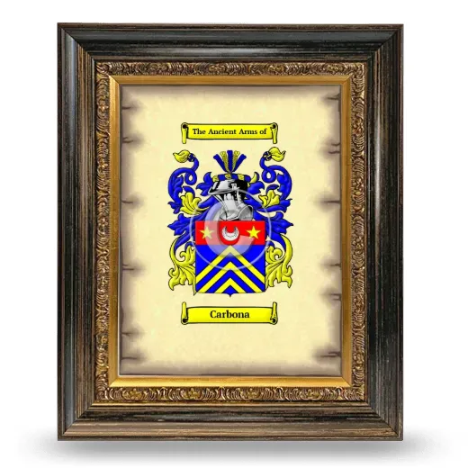 Carbona Coat of Arms Framed - Heirloom