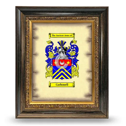 Carbonell Coat of Arms Framed - Heirloom