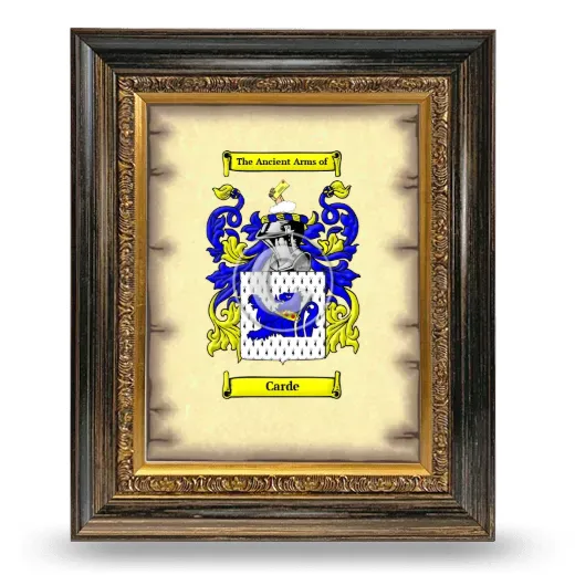 Carde Coat of Arms Framed - Heirloom