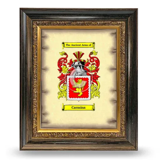 Carmina Coat of Arms Framed - Heirloom