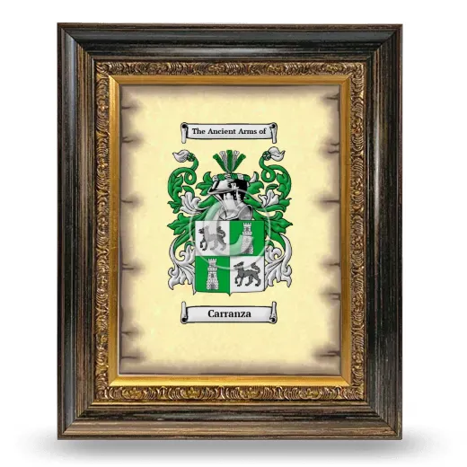 Carranza Coat of Arms Framed - Heirloom