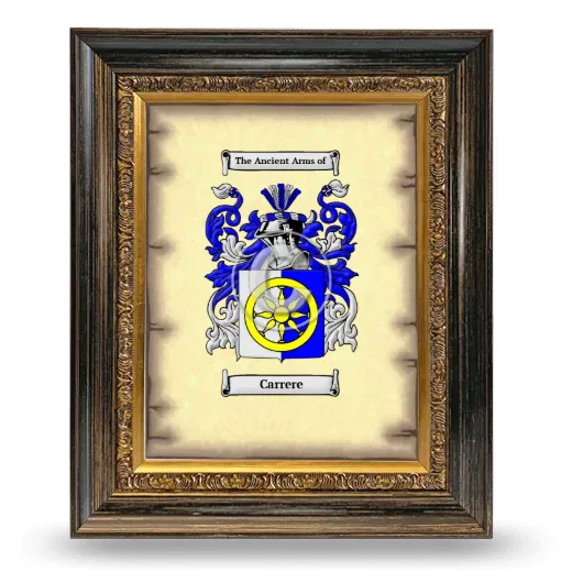 Carrere Coat of Arms Framed - Heirloom