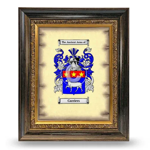 Carriers Coat of Arms Framed - Heirloom