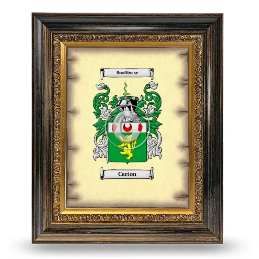 Carton Coat of Arms Framed - Heirloom