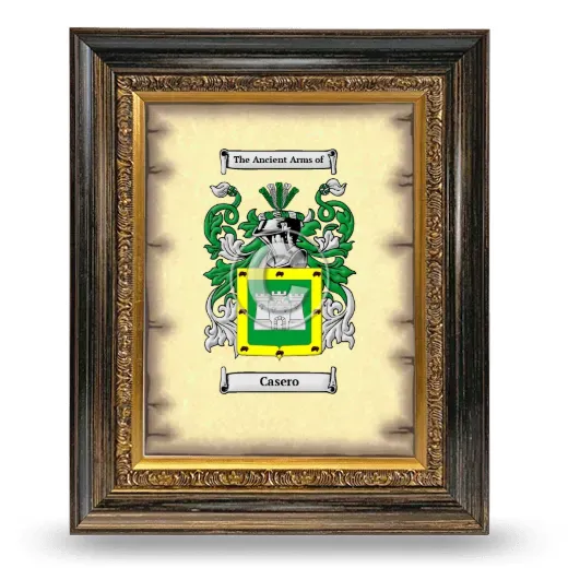 Casero Coat of Arms Framed - Heirloom