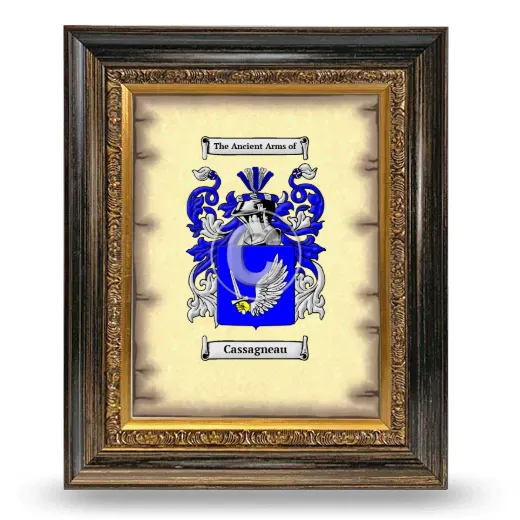 Cassagneau Coat of Arms Framed - Heirloom