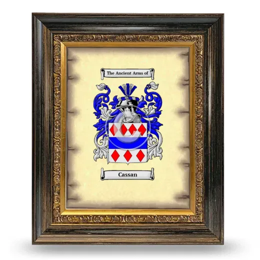 Cassan Coat of Arms Framed - Heirloom