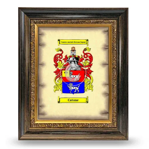 Catone Coat of Arms Framed - Heirloom