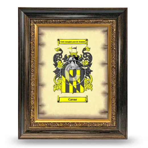 Cavar Coat of Arms Framed - Heirloom
