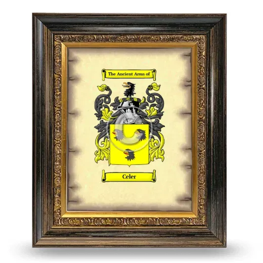 Celer Coat of Arms Framed - Heirloom