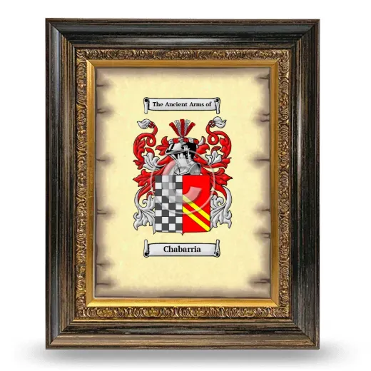 Chabarria Coat of Arms Framed - Heirloom