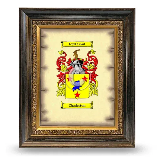 Chaderton Coat of Arms Framed - Heirloom