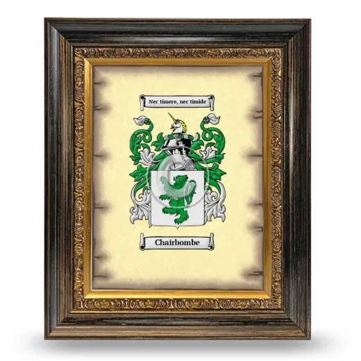 Chairbombe Coat of Arms Framed - Heirloom