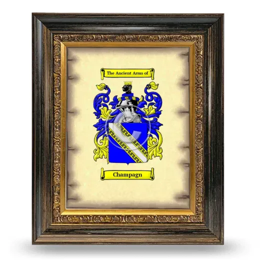 Champagn Coat of Arms Framed - Heirloom