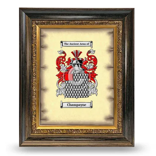 Champayne Coat of Arms Framed - Heirloom