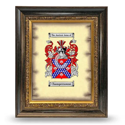 Champernoune Coat of Arms Framed - Heirloom