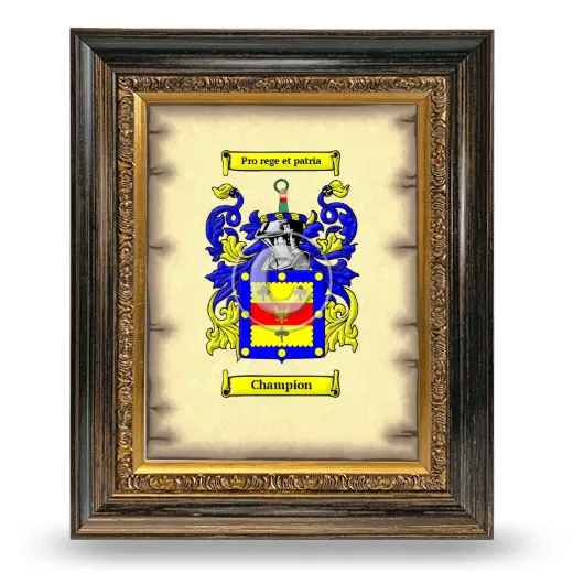 Champion Coat of Arms Framed - Heirloom