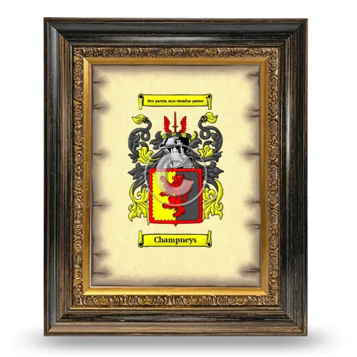 Champneys Coat of Arms Framed - Heirloom