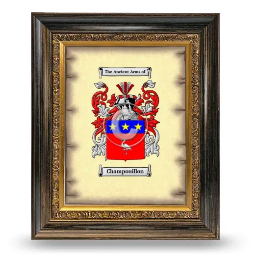 Champouillon Coat of Arms Framed - Heirloom