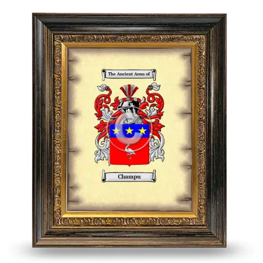Champu Coat of Arms Framed - Heirloom