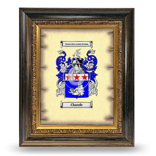 Chande Coat of Arms Framed - Heirloom