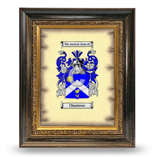 Chanteau Coat of Arms Framed - Heirloom