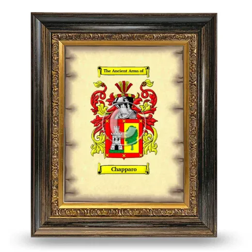 Chapparo Coat of Arms Framed - Heirloom