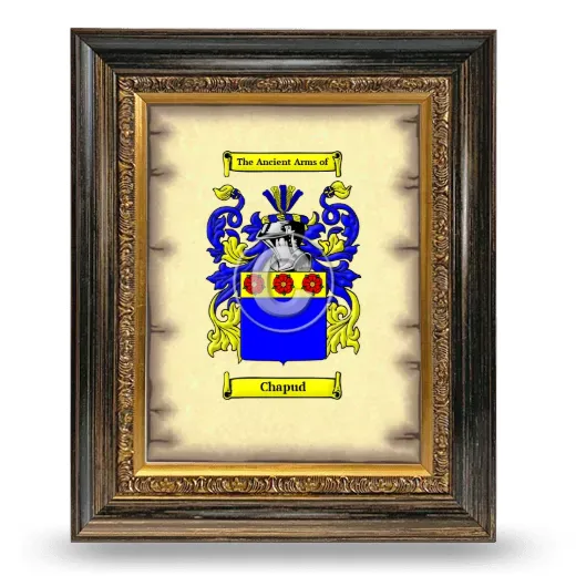 Chapud Coat of Arms Framed - Heirloom