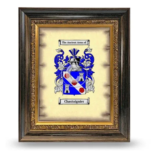 Chastaignier Coat of Arms Framed - Heirloom