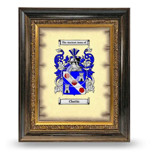 Chatin Coat of Arms Framed - Heirloom