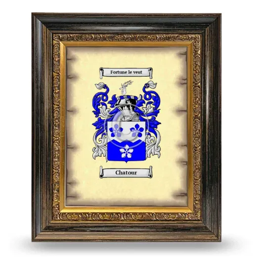 Chatour Coat of Arms Framed - Heirloom