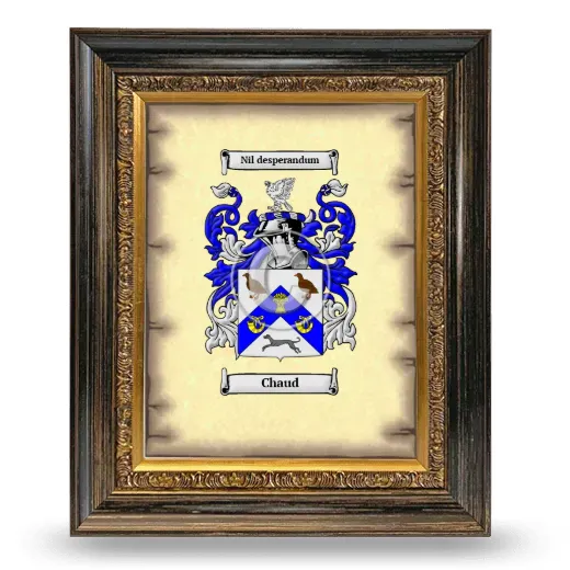 Chaud Coat of Arms Framed - Heirloom