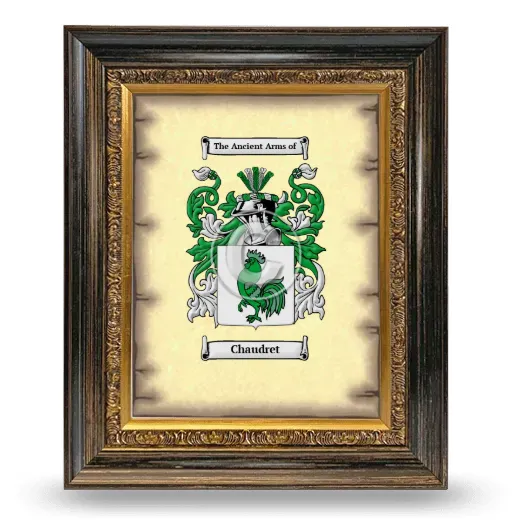 Chaudret Coat of Arms Framed - Heirloom