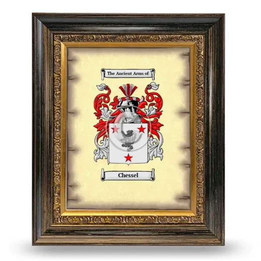 Chessel Coat of Arms Framed - Heirloom