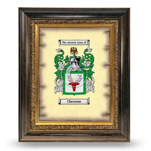 Chessum Coat of Arms Framed - Heirloom