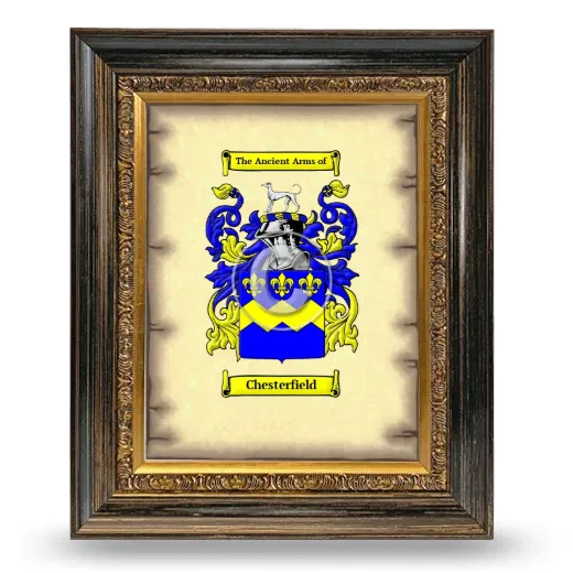 Chesterfield Coat of Arms Framed - Heirloom